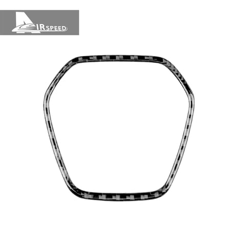 Steering wheel center frame-trim-soft carbon fiber-black